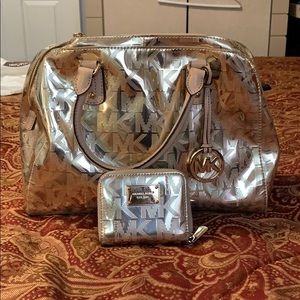 Authentic Michael Kors Satchel and matching wallet